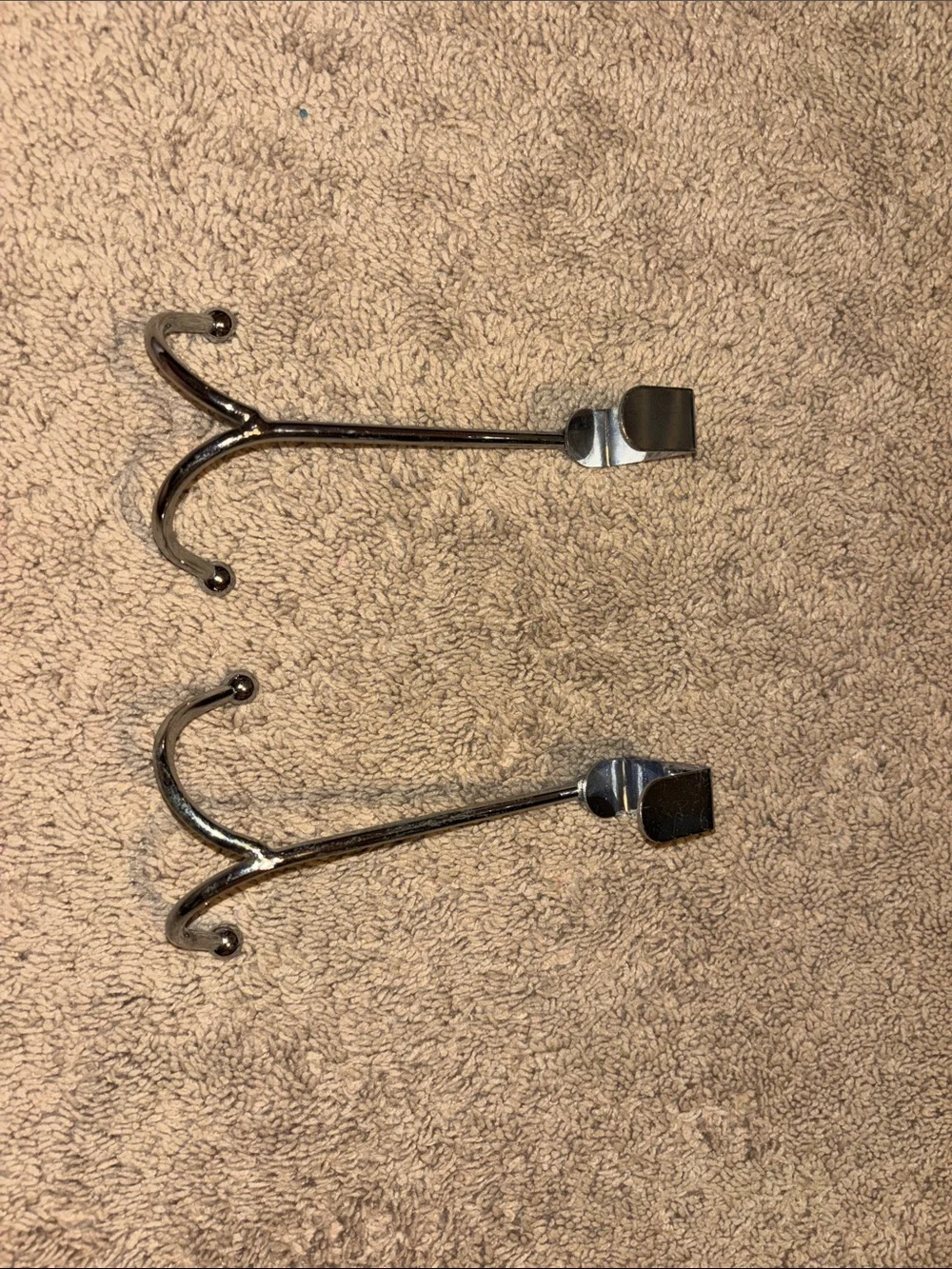 Source Unknown Chrome Double Robe Hooks - Silver Tone